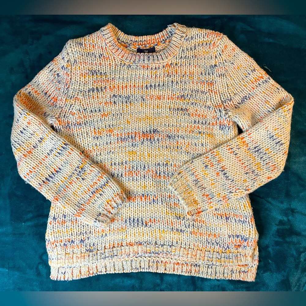 Gap Sweater Womens Sm Colorful Knit Crew Neck Winter Cozy Comfy Chunky Knit